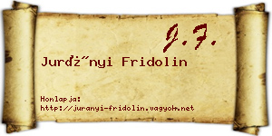 Jurányi Fridolin névjegykártya
